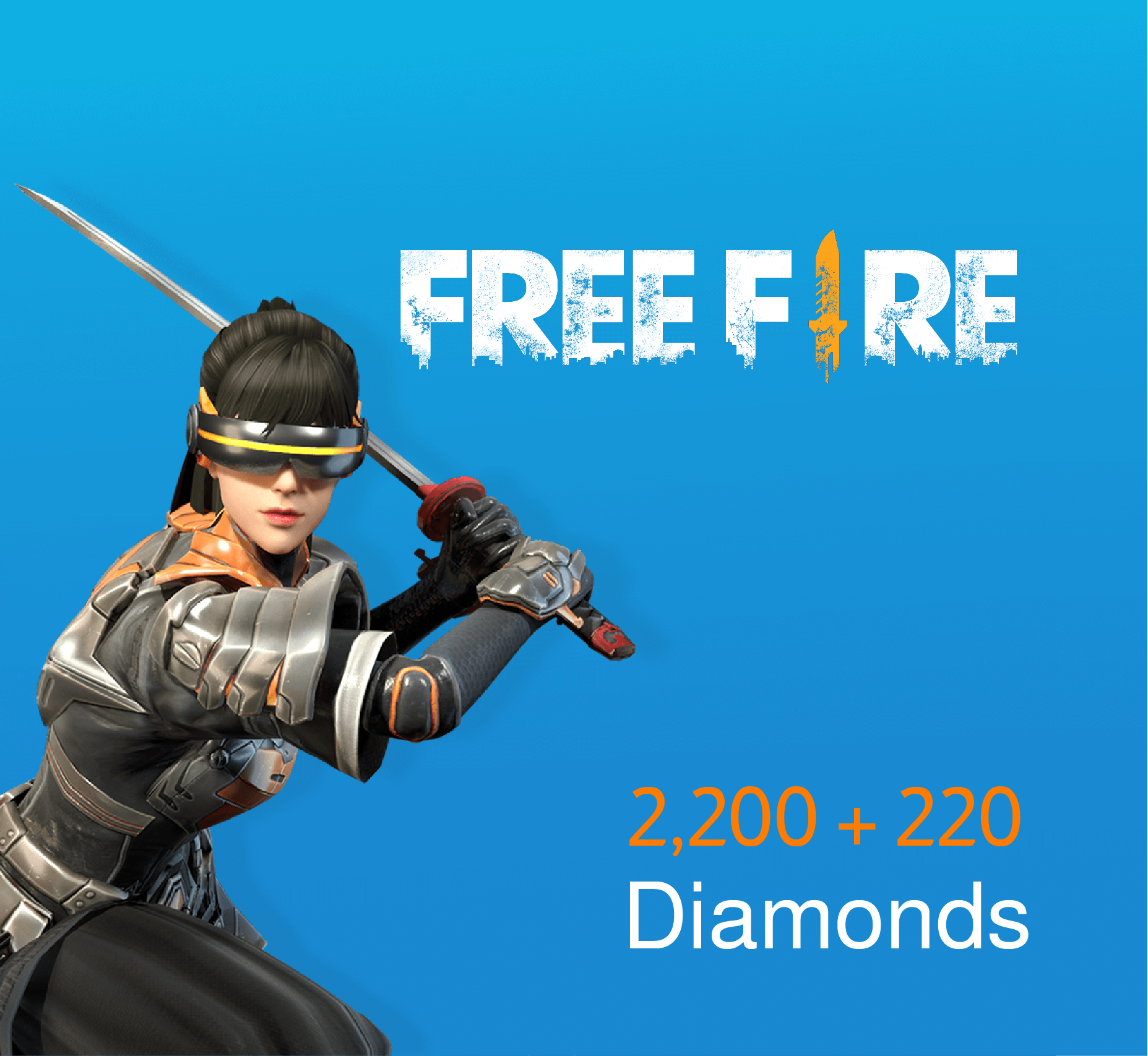  Free fire Pins 2200 + 220 Diamonds (TopUp)